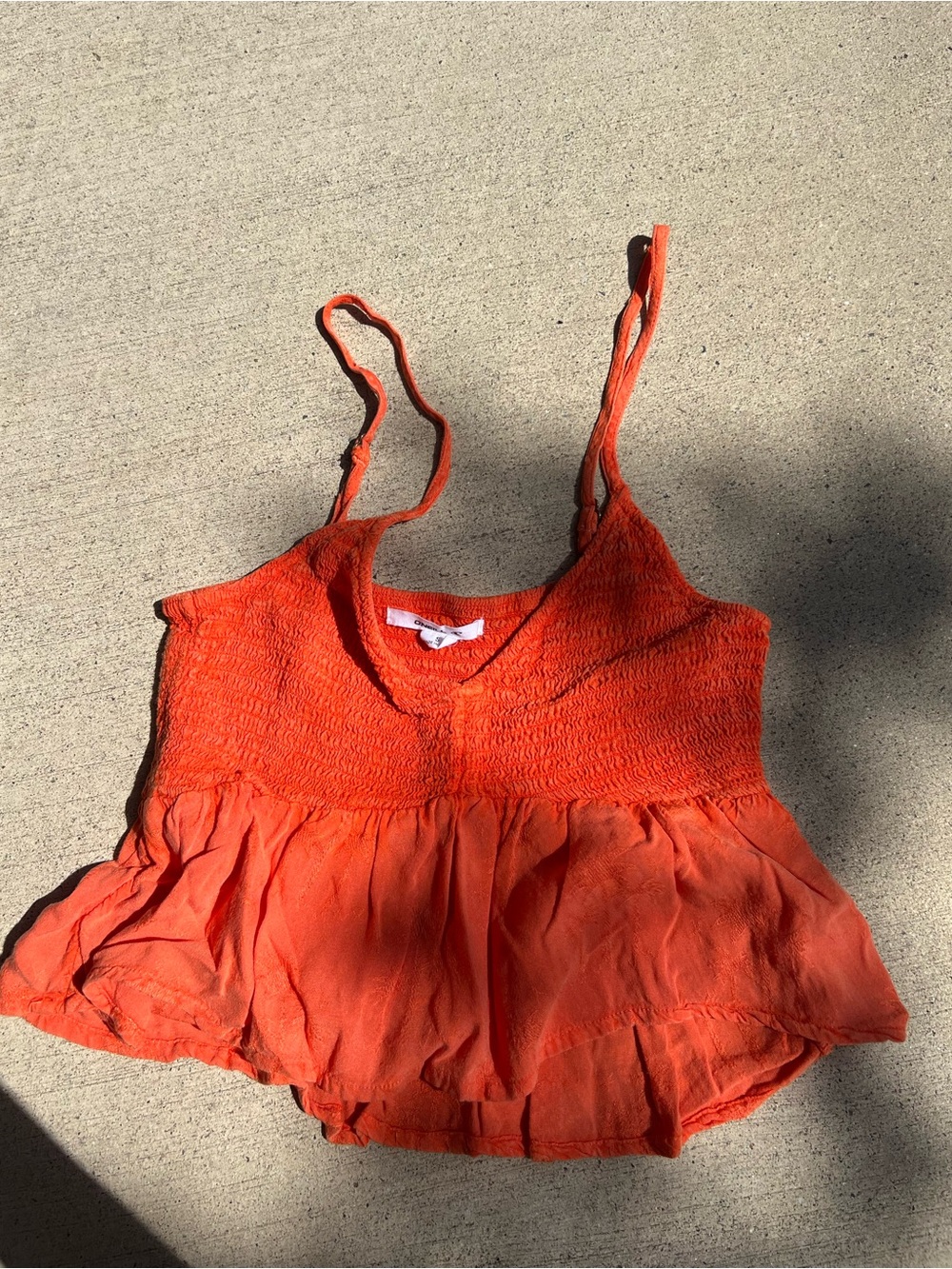 O'Neill Orange Smocked Cami Tank
